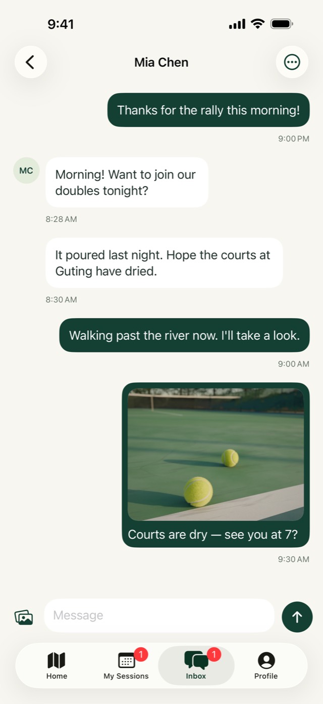 A chat between two players arranging a game